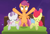 Size: 963x651 | Tagged: safe, screencap, apple bloom, scootaloo, sweetie belle, earth pony, pegasus, pony, unicorn, g4, growing up is hard to do, my little pony: friendship is magic, bed, being big is all it takes, belly, cropped, cutie mark crusaders, female, mare, older, older apple bloom, older cmc, older scootaloo, older sweetie belle, trio