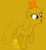 Size: 962x1035 | Tagged: safe, artist:krystalheartbases, artist:spitfirethepegasusfan39, earth pony, pony, g4, adult blank flank, base used, blank flank, clothes, funny, funny face, gold background, hat, male, mr. men, mr. men little miss, mr. silly, open mouth, open smile, ponified, raised hoof, raised leg, shoes, silly, silly face, simple background, smiling, solo, stallion