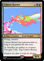 Size: 375x523 | Tagged: safe, edit, dragon, cake dragon, g5, my little pony: tell your tale, spoiler:g5, spoiler:my little pony: tell your tale, spoiler:tyts02e03, cake, ccg, cloud, food, magic the gathering, trading card, trading card edit, trading card game