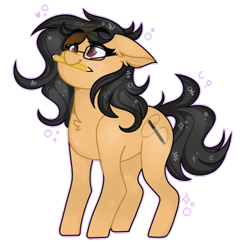 Size: 894x894 | Tagged: safe, artist:dejji_vuu, oc, oc only, earth pony, pony, female, glasses, mare, mouth hold, pencil, simple background, solo, transparent background