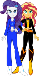 Size: 1871x3606 | Tagged: safe, artist:limedazzle, color edit, edit, editor:red baron, rarity, sunset shimmer, equestria girls, g4, colored, simple background, solo, transparent background