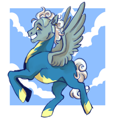 Size: 1620x1776 | Tagged: safe, artist:cactiflowers, silver lining, silver zoom, pegasus, pony, g4, clothes, male, solo, stallion, uniform, wonderbolts uniform