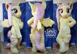 Size: 1200x838 | Tagged: safe, artist:lobitoworks, fluttershy, bat pony, g4, bat ponified, flutterbat, fursuit, irl, multiple angles, photo, ponysuit, race swap