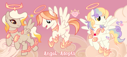 Size: 4281x1920 | Tagged: safe, artist:vi45, oc, oc only, angel, angel pony, original species, g4, halo, male, stallion