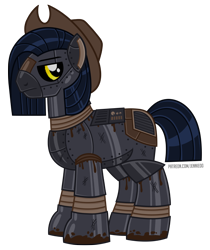 Size: 926x1100 | Tagged: safe, artist:jennieoo, oc, oc only, oc:iron trot, earth pony, pony, robot, robot pony, cowboy hat, hat, robo, show accurate, simple background, solo, transparent background, vector