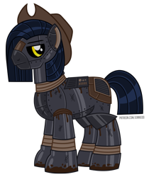 Size: 926x1100 | Tagged: safe, artist:jennieoo, oc, oc only, oc:iron trot, earth pony, pony, robot, robot pony, cowboy hat, hat, male, robo, show accurate, simple background, solo, stallion, transparent background, vector