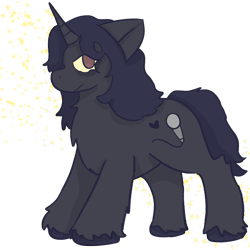 Size: 2000x2000 | Tagged: safe, artist:clandestine, pony, unicorn, acne, chubby, ears back, frown, gerard way, high res, male, my chemical romance, ponified, simple background, solo, sparkles, stallion, transparent background, unshorn fetlocks