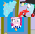 Size: 1148x1116 | Tagged: safe, artist:mlpandboboiboyfan, pinkie pie, rainbow dash, do it for the ponygram!, equestria girls, g4, my little pony equestria girls: better together, boboiboy, boboiboy halilintar, boboiboy taufan, breaking, cap, clothes, crazy face, door, doorknob, drill, faic, gloves, grin, hat, here's johnny, insanity, lightning, paint, room, scared, screaming, smiling, sword, the shining, weapon, wind