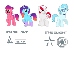 Size: 3600x3600 | Tagged: safe, artist:ramixe dash, editor:ramixe dash society, misty brightdawn, ruby jubilee, sugar moonlight, oc, oc:crystal heart g5, earth pony, pegasus, pony, unicorn, series:make your tale, g4, g5, dew daybreak, g5 to g4, generation leap, glasses, group, logo, male, parody, rebirth dew, rebirth misty, rubelite jubilee, simple background, stagelight (g5), stallion, sweet moonlight, transparent background
