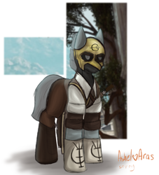 Size: 2916x3218 | Tagged: safe, artist:ashel_aras, pony, armor, commission, dishonored, high res, ponified, rule 85, sketch, solo