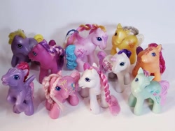 Size: 720x540 | Tagged: safe, cheerilee (g3), minty, scootaloo (g3), starsong, sweetie belle (g3), toola-roola, pony, g3, irl, mcdonald's, mcdonald's happy meal toys, photo, toy