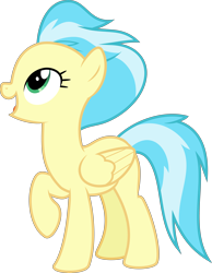 Size: 5000x6437 | Tagged: safe, artist:sollace, derpibooru exclusive, misty fly, pegasus, pony, g4, grannies gone wild, .svg available, bipedal, cute, female, happy, open mouth, raised hoof, simple background, smiling, solo, transparent background, vector, wings