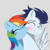 Size: 1400x1400 | Tagged: safe, artist:mrsdashskies, rainbow dash, soarin', pegasus, pony, g4, blushing, duo, eyes closed, face licking, female, gray background, licking, male, mare, ship:soarindash, shipping, simple background, stallion, straight