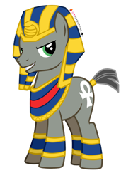 Size: 827x1210 | Tagged: safe, artist:nyanysa, idw, pharaoh phetlock, earth pony, pony, g4, bow intuitive, idw showified, male, simple background, solo, stallion, transparent background