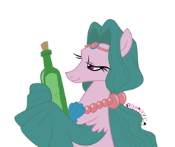 Size: 974x820 | Tagged: safe, artist:nyanysa, jewel, merpony, g4, bottle, cute, female, implied shipping, simple background, transparent background