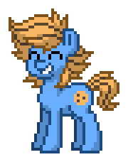 Size: 180x228 | Tagged: safe, oc, oc only, oc:blue cookie, earth pony, pony, pony town, cute, earth pony oc, eyes closed, male, photo, pixel art, simple background, smiling, solo, stallion, transparent background