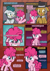 Size: 1920x2715 | Tagged: safe, artist:alexdti, cloudy quartz, igneous rock pie, pinkie pie, earth pony, pony, comic:how we met (italian), g4, comic, dialogue, female, filly, filly pinkie pie, foal, italian, speech bubble, younger
