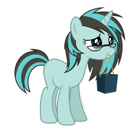 Size: 6000x6000 | Tagged: safe, artist:suramii, oc, oc only, oc:sigma, pony, unicorn, absurd resolution, cookie, female, food, glasses, mare, mouth hold, simple background, solo, transparent background, vector