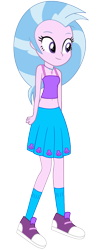 Size: 481x1193 | Tagged: safe, artist:fireluigi29, silverstream, human, equestria girls, g4, belly button, clothes, equestria girls-ified, female, jewelry, midriff, necklace, shoes, simple background, skirt, sneakers, socks, solo, tank top, transparent background, vector