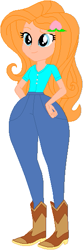 Size: 187x561 | Tagged: safe, artist:sturk-fontaine, oc, oc only, oc:peach blossom, equestria girls, g4, base used, boots, child bearing hips, cowboy boots, hairclip, hand on hip, high waist jeans, shoes, simple background, white background, wide hips