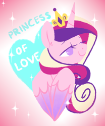 Size: 612x734 | Tagged: safe, artist:paperbagpony, princess cadance, alicorn, pony, g4, crown, jewelry, regalia, solo, sparkles