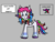 Size: 1160x870 | Tagged: safe, artist:ask-luciavampire, oc, oc only, oc:aqua marble, pegasus, pony, tumblr:ask-mycrazyroomates, female, mare, multicolored hair, profile, rainbow hair, reference sheet, tumblr, two toned eyes