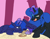 Size: 3708x2880 | Tagged: safe, artist:ponny, nightmare moon, princess luna, alicorn, pony, g4, angry, colored, drink, ears back, magic, sipping, spilled drink, straw, telekinesis