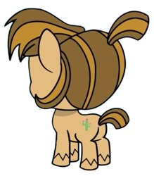 Size: 342x390 | Tagged: safe, edit, edited screencap, editor:luckydog416, screencap, desert weave, earth pony, pony, g4, g4.5, my little pony: pony life, background removed, butt, female, mare, not a vector, plot, saguaro, simple background, solo, transparent background