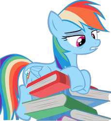 Size: 11104x12106 | Tagged: safe, artist:retroponybro, rainbow dash, pegasus, pony, g4, shadow play, book, female, simple background, sitting, solo, transparent background, vector