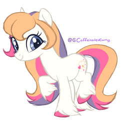 Size: 1648x1597 | Tagged: safe, artist:caffeinatedcarny, light heart, earth pony, pony, g2, g4, colored hooves, g2 to g4, generation leap, redesign, simple background, solo, transparent background, unshorn fetlocks
