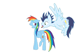 Size: 499x349 | Tagged: safe, artist:sublit, rainbow dash, soarin', pegasus, pony, g4, female, male, mare, ship:soarindash, shipping, simple background, stallion, straight, taste the rainbow, transparent background