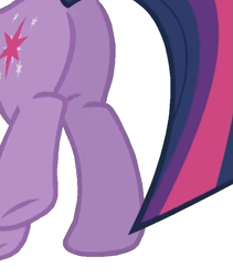 Size: 607x720 | Tagged: safe, anonymous editor, edit, twilight sparkle, pony, unicorn, g4, background removed, butt, butt focus, female, mare, plot, simple background, solo, twibutt, unicorn twilight, white background