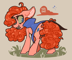 Size: 1606x1333 | Tagged: safe, artist:pastacrylic, pinkie pie, earth pony, pony, undead, vampire, vampony, g4, cape, clothes, ear fluff, fangs, solo