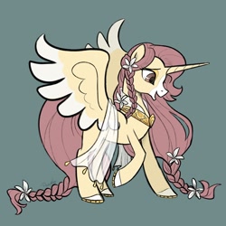 Size: 2048x2048 | Tagged: safe, artist:raindrophalo, oc, oc only, alicorn, pony, alicorn oc, horn, solo, wings