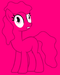 Size: 538x680 | Tagged: safe, artist:ivuiadopts, artist:spitfirethepegasusfan39, earth pony, pony, g4, adult blank flank, base used, blank flank, grin, male, mr. jelly, mr. men, mr. men little miss, pink background, ponified, scared, simple background, smiling, solo, stallion