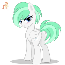 Size: 2000x2000 | Tagged: safe, artist:r4hucksake, oc, oc only, oc:tornado nova, pegasus, pony, bedroom eyes, blushing, butt, cute, eyeshadow, female, folded wings, looking at you, makeup, mare, ocbetes, plot, simple background, smiling, smiling at you, solo, transparent background, wings