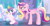 Size: 3144x1633 | Tagged: safe, artist:princess--gracie, princess cadance, princess flurry heart, alicorn, pony, g4, base used, cadance is not amused, crystal castle, female, filly, foal, makeup, mare, mother and child, mother and daughter, older, older flurry heart, raised hoof, stern, unamused