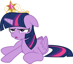Size: 3423x3000 | Tagged: safe, artist:cloudy glow, twilight sparkle, alicorn, pony, g4, princess twilight sparkle (episode), .ai available, big crown thingy, crown, element of magic, female, jewelry, regalia, simple background, solo, tired, transparent background, twilight sparkle (alicorn), vector