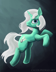 Size: 3118x4000 | Tagged: safe, artist:calebpedigo, oc, oc only, oc:rider dye, pony, unicorn, gradient background, high res, looking at you, male, ponysona, rearing, smiling, smiling at you, solo, stallion, turned head