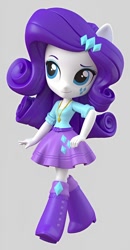 Size: 636x1224 | Tagged: safe, artist:andrew hickinbottom, rarity, equestria girls, g4, belt, boots, clothes, cute, doll, equestria girls minis, gray background, high heel boots, shirt, shoes, simple background, skirt, solo, toy