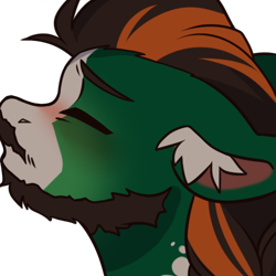 Size: 500x500 | Tagged: safe, artist:cheekipone, oc, oc only, oc:well geboren, dog, dog pony, earth pony, hybrid, original species, pony, commission, facial hair, kissing, parent:diamond dog, simple background, solo, transparent background, ych result