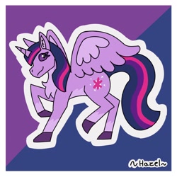 Size: 1280x1280 | Tagged: safe, artist:hazelwrites, twilight sparkle, alicorn, pony, g4, female, solo, twilight sparkle (alicorn)