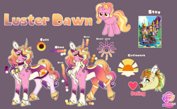 Size: 1920x1193 | Tagged: safe, artist:malinraf1615, luster dawn, pony, unicorn, g4, alternate design, choker, color palette, cutie mark, female, horn, mare, markings, reference sheet, solo