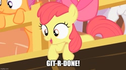 Size: 888x499 | Tagged: safe, edit, edited screencap, screencap, apple bloom, scootaloo, sweetie belle, g4, the show stoppers, caption, cutie mark crusaders, image macro, imgflip, larry the cable guy, text