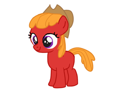 Size: 800x600 | Tagged: safe, artist:princessstar022, oc, oc only, oc:apple butter, earth pony, pony, g4, base used, female, filly, foal, hat, offspring, parent:apple bloom, parent:tender taps, parents:tenderbloom, simple background, solo, white background