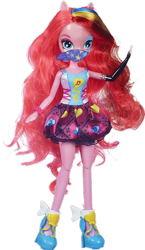 Size: 1526x2626 | Tagged: safe, pinkie pie, equestria girls, g4, my little pony equestria girls: rainbow rocks, cloth gag, doll, gag, simple background, solo, toy, transparent background