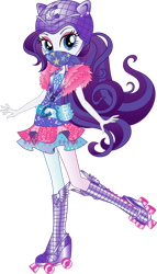 Size: 2282x4000 | Tagged: safe, artist:sugar-loop, edit, vector edit, rarity, equestria girls, g4, my little pony equestria girls: friendship games, gag, roller skates, simple background, skates, solo, sporty style, transparent background, vector