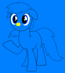 Size: 797x895 | Tagged: source needed, safe, artist:spitfirethepegasusfan39, artist:vectobases, earth pony, pony, g4, adult blank flank, base used, blank flank, blue background, male, mr. mean, mr. men, mr. men little miss, ponified, raised arm, simple background, smiling, solo, stallion, yellow nose