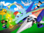 Size: 1600x1200 | Tagged: safe, artist:envythisroadrunner, rainbow dash, bird, lugia, pegasus, pony, roadrunner, g4, adventure time, arwing, astro boy, crossover, finn the human, jake the dog, lady rainicorn, legendary pokémon, looney tunes, pokémon, race, rainbow trail, sonic the hedgehog (series), star fox, super sonic, the powerpuff girls, the rowdyruff boys