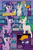 Size: 1920x2948 | Tagged: safe, artist:alexdti, twilight sparkle, oc, oc:brainstorm (alexdti), oc:purple creativity, oc:star logic, alicorn, pegasus, pony, unicorn, comic:quest for friendship retold, g4, library, twilight sparkle (alicorn), twilight's castle, twilight's castle library